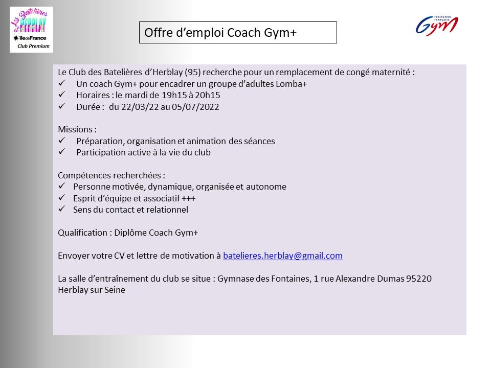 Le club des Batelières d'Herblay recrute... Le club des Batelières d'Herblay recrute...