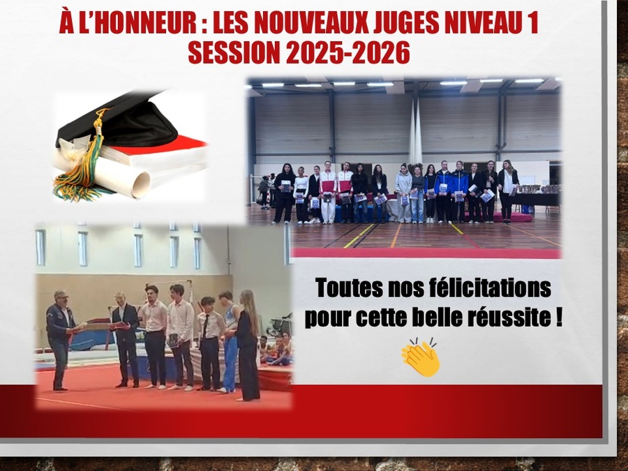 Les juges Niveau 1 à l’honneur ! – Promotion 2025-2026 Les juges Niveau 1 à l’honneur ! – Promotion 2025-2026